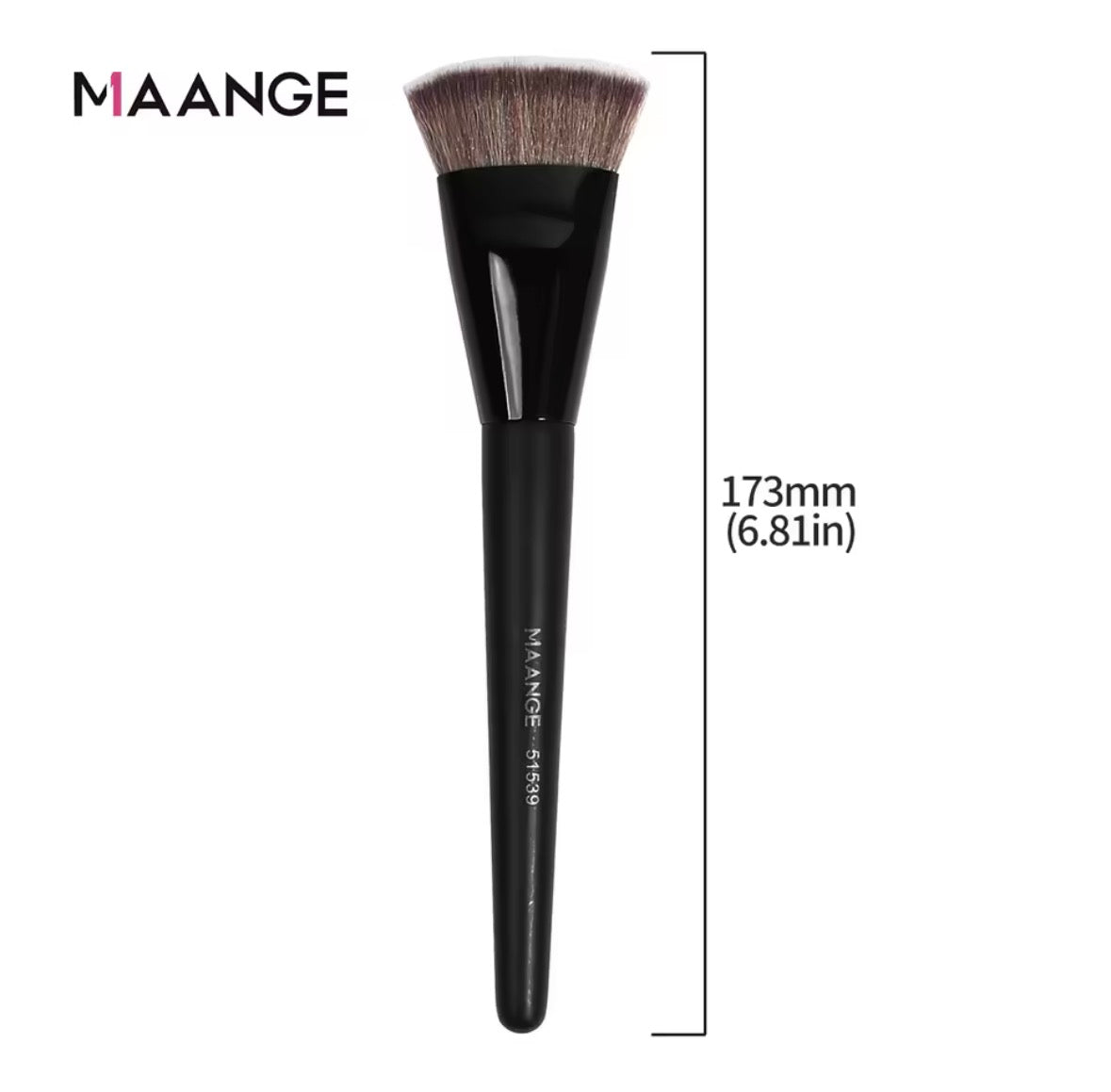 Pennello Fondotinta MAANGE Premium – Testa Piatta per Base Liquida, Crema e Cipria