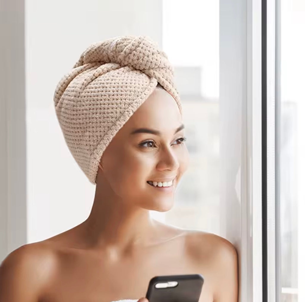 Turbante asciugacapelli in microfibra