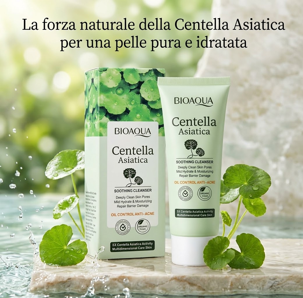 Centella Asiatica – Detergente Viso Delicato Purificante per Pelli Miste e Grasse
