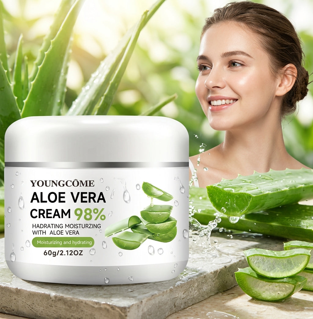 Crema viso all’aloe vera 98% in vasetto da 60 g