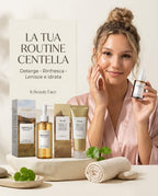 Set Viso Centella Asiatica 3 Step – Olio Detergente, Schiuma Ampoule e Siero