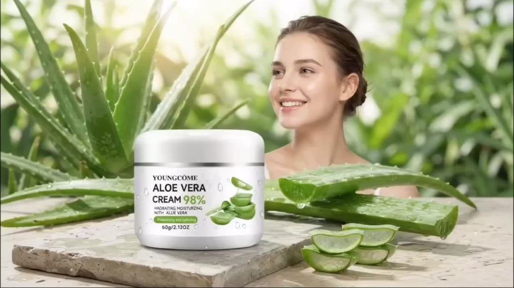 Crema viso all'aloe vera 98% idratante